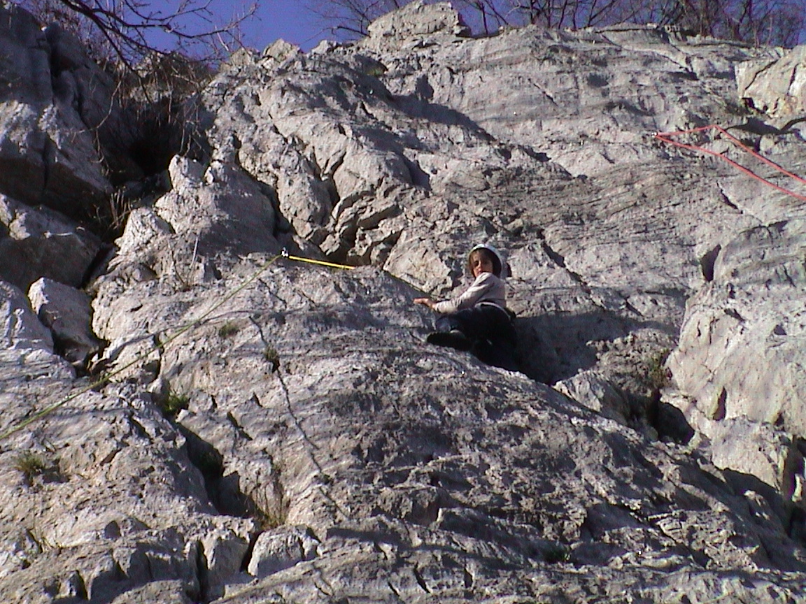 arrampicando in palestra